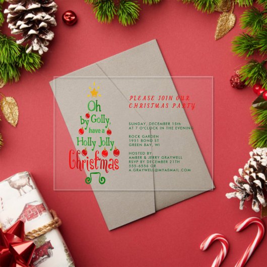 Holly Jolly Christmas Typograc Classic Song Acryleinladungen (Insitu (Feiertag))