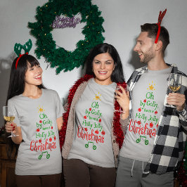 Holly Jolly Christmas Typograc Classic Song T-Shirt