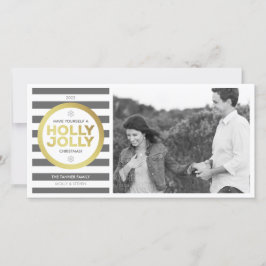 Holly Jolly Custom Gruß Foto Card Feiertagskarte
