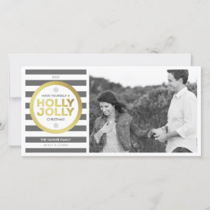 Holly Jolly Custom Gruß Foto Card Feiertagskarte