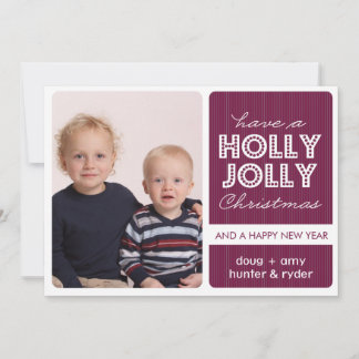 'Holly Jolly' (DEMICK) Holiday Foto Card Feiertagskarte