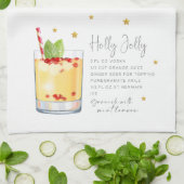 Holly Jolly Drink Holiday Weihnachten Rezept Geschirrtuch (Gefaltet)