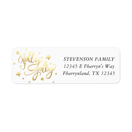 Holly Jolly | Elegante Gold Imitate Foil Script (Vorne)