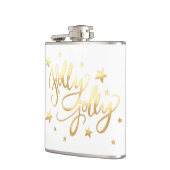 Holly Jolly | Elegante Gold Imitate Foil Script Flachmann (Links)