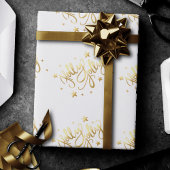 Holly Jolly | Elegante Gold Imitate Foil Script Geschenkpapier