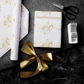 Holly Jolly | Elegante Gold Imitate Foil Script Geschenkpapier