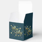 Holly Jolly | Elegante Gold Imitate Foil Script Geschenkschachtel (Geöffnet)