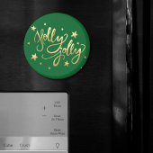 Holly Jolly | Elegante Gold Imitate Foil Script Magnet