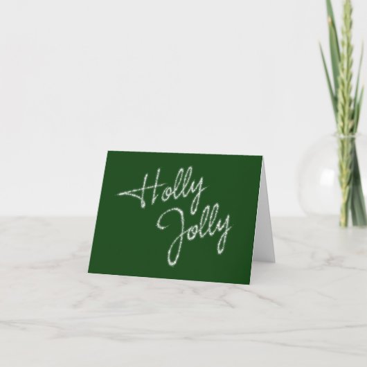 Holly Jolly Evergreen Holiday Card Feiertagskarte (Vorderseite)