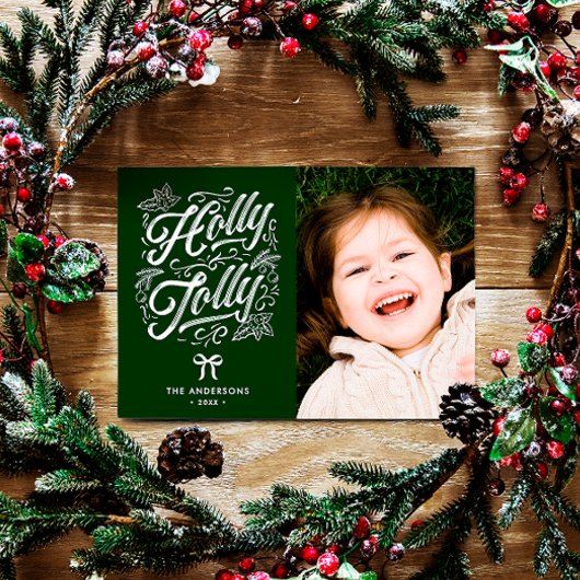 Holly Jolly Family Name & Foto Weihnachten