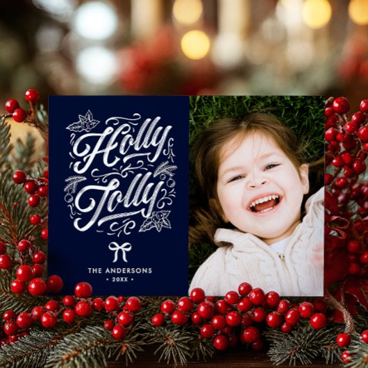 Holly Jolly Family Name & Foto Weihnachten