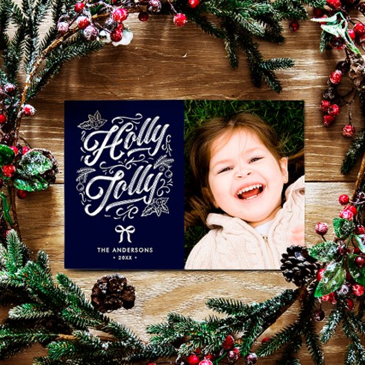 Holly Jolly Family Name & Foto Weihnachten
