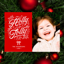 Holly Jolly Family Name & Foto Weihnachten
