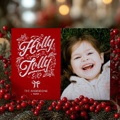 Holly Jolly Family Name & Foto Weihnachten