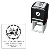 Holly Jolly Family Name Rücksendeadresse Permastempel (Beispiel)