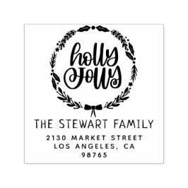 Holly Jolly Family Name Rücksendeadresse Permastempel