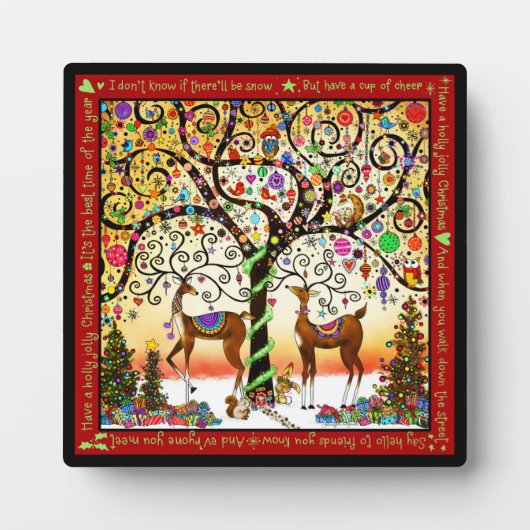 Holly Jolly Festive Christmas Fotoplatte (Vorderseite)