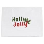 Holly Jolly - Festlicher Schriftart mit Holly Icon Große Geschenktüte (Vorderseite)