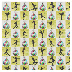 HOLLY JOLLY FIGURE SKATER CHRISTMAS DESIGN STOFF