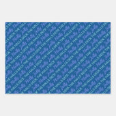 Holly Jolly Foto Collage Dark Blue Christmas Geschenkpapier Set (Vorderseite 3)