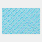 Holly Jolly Foto Collage Light Blue Christmas Geschenkpapier Set (Vorderseite 3)