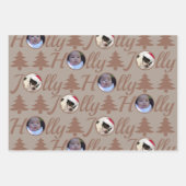 Holly Jolly Foto Collage Neutrals Weihnachten Geschenkpapier Set (Vorderseite 2)