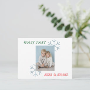 Holly Jolly Foto Familie   Weihnachtskarte Postkarte