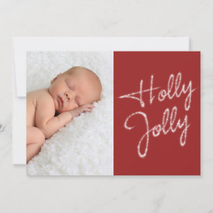 Holly Jolly Foto Holiday Card Feiertagskarte
