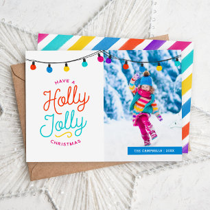 Holly Jolly Fotokarte für den Urlaub Feiertagskarte