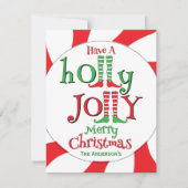 Holly Jolly Frohe Weihnachten! Feiertagskarte (Vorderseite)