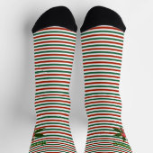 Holly Jolly Frohe Weihnachten gestreift Elf Socken (Oben)