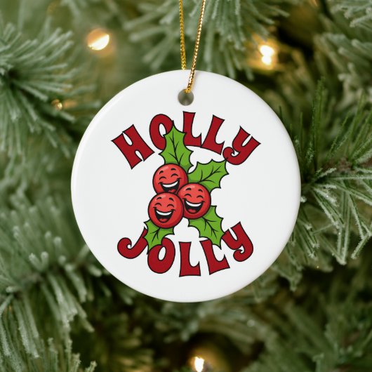 Holly Jolly Funny Laughing Holly Weihly Keramik Ornament (Baum)