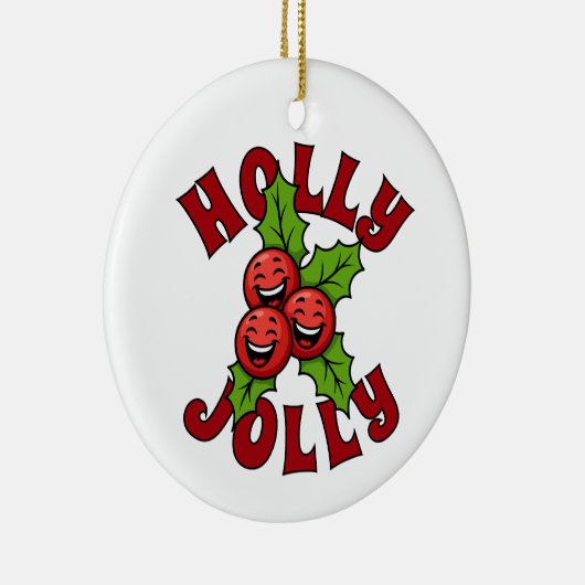 Holly Jolly Funny Laughing Holly Weihly Keramik Ornament (Rechts)