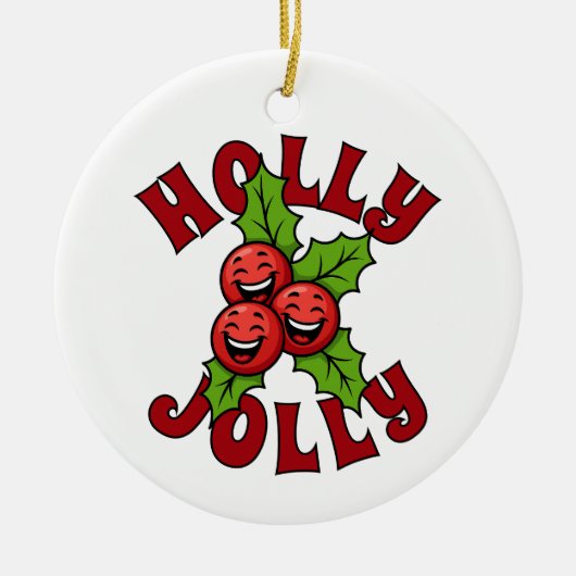 Holly Jolly Funny Laughing Holly Weihly Keramik Ornament (Vorne)