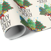 Holly Jolly Gamer Christmas Tree Geschenkpapier (Rolleneckpunkt)