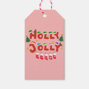 Holly Jolly Geschenkanhänger