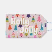 Holly Jolly Gift Tag Geschenkanhänger (Vorderseite (Horizontal))