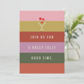 Holly Jolly Good Time party invitation Einladung (Stehend Vorderseite)