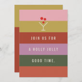 Holly Jolly Good Time party invitation Einladung (Vorne/Hinten)