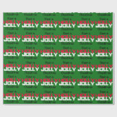 Holly Jolly Green & Red Christmas Wrapping Paper Geschenkpapier (Flach)