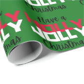 Holly Jolly Green & Red Christmas Wrapping Paper Geschenkpapier (Rolleneckpunkt)