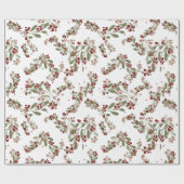 Holly Jolly Grüntöne ; Red Fruits & Yuletide Blätt Geschenkpapier (Flach)