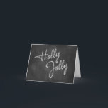 Holly Jolly Holiday Card auf Chalkboard Feiertagskarte<br><div class="desc">Holly Jolly,  in Glitzern geschrieben,  schmückt diese Chalkboard-Urlaubskarte und macht sie zu einer lustigen und modernen Wahl für die Saison.</div>