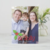 Holly & Jolly Holiday Card Feiertagskarte (Stehend Vorderseite)