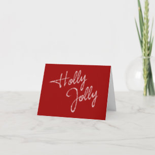 Holly Jolly Holiday Card in rot Feiertagskarte