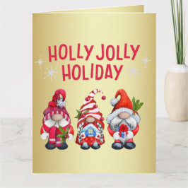 Holly Jolly Holiday Gnomes Karte