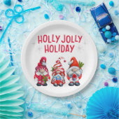 Holly Jolly Holiday Gnomes Pappteller (Party)