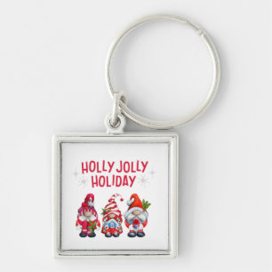 Holly Jolly Holiday Gnomes Schlüsselanhänger