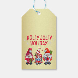 Holly Jolly Holiday Gnomes Whimsical Weihnachten Geschenkanhänger