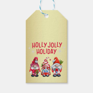 Holly Jolly Holiday Gnomes Whimsical Weihnachten Geschenkanhänger